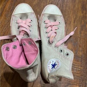 Converse High-Top Sneakers with Pink Laces